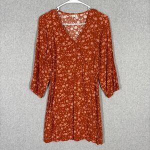 Ana Dress XS Mini Flowy Boho Cowgirl Rodeo Skater Mediterranean Y2K Rust Burnt